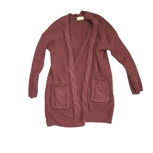 Dreamers Women's red knit open cardigan size M boho Urban casual preppy - Picture 2 of 10